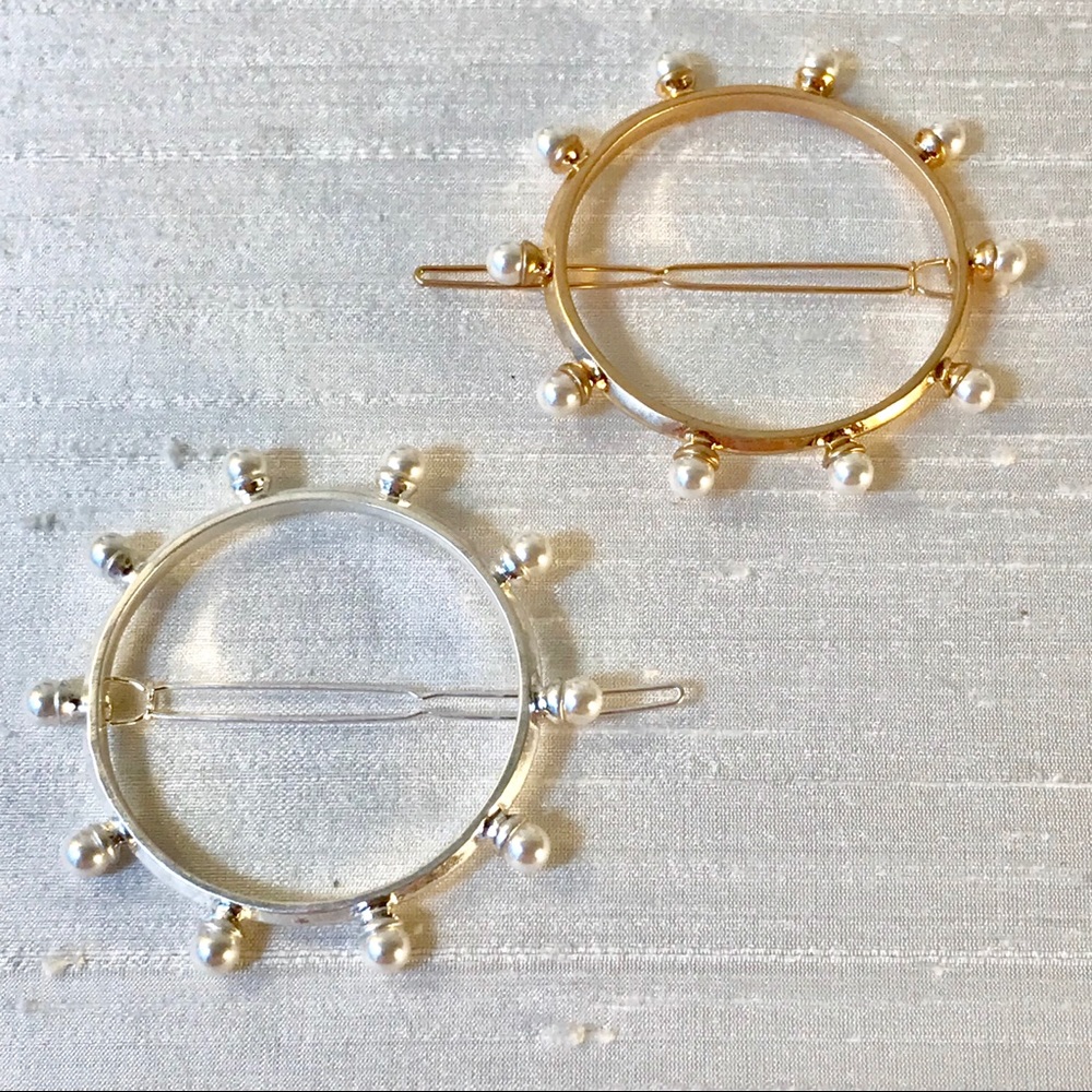 💫Golden Pearl Round Barrette 💫 - Picture 4 of 6